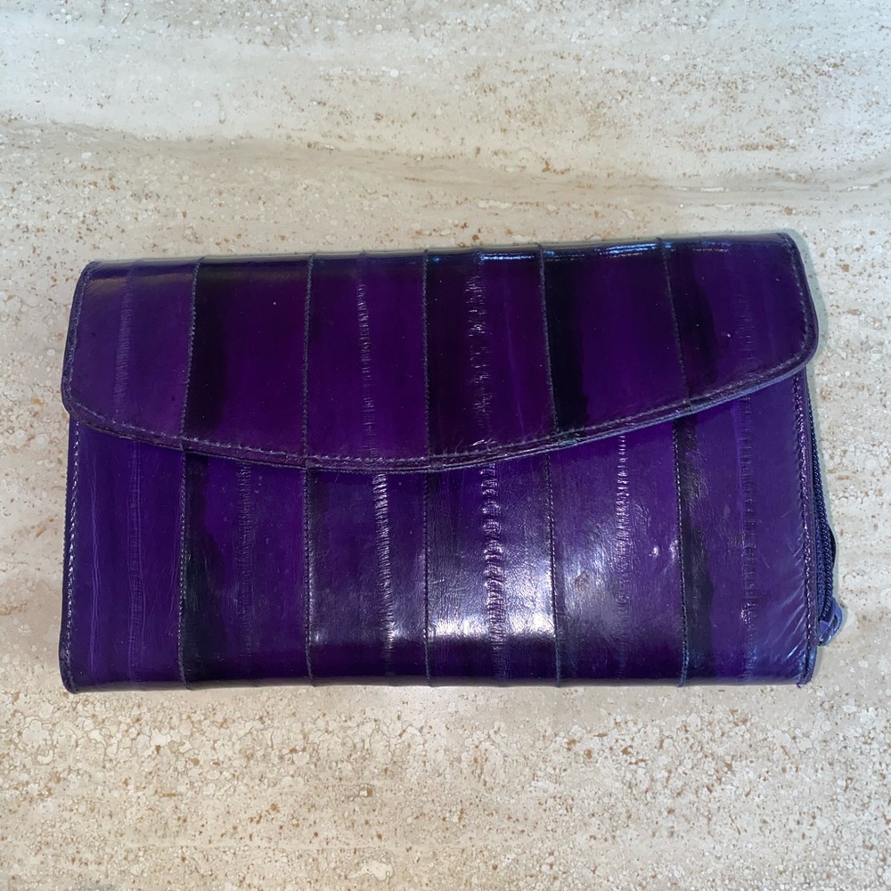Purple Eelskin clutch